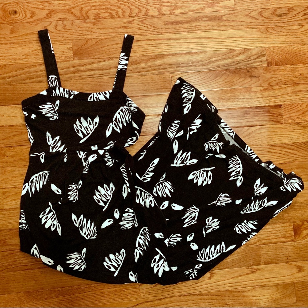 LOFT Black & White Print Maxi Dress